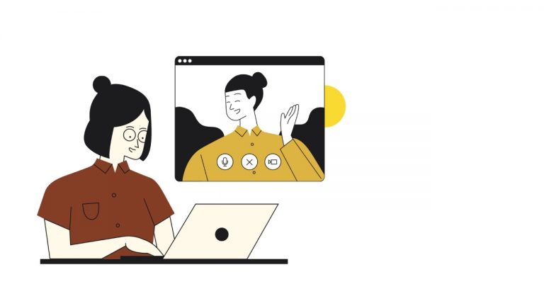 illustration of women in a video conference